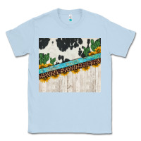 Dusty Blue cowhide sunflowers cactus Classic Tee - Jasminsmagicworld