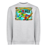 Heather Grey au somesaurus rex Heavyweight Sweatshirt - BarkalooDesign