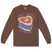 Chestnut happy birthday america Long Sleeve Tee - MaliasSmallBusiness