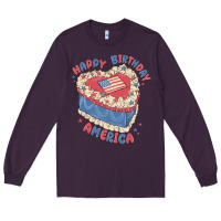 Plum happy birthday america Long Sleeve Tee - MaliasSmallBusiness