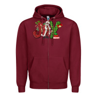 Burgundy Joy Black Santa Zipper Hoodie - MaliasSmallBusiness