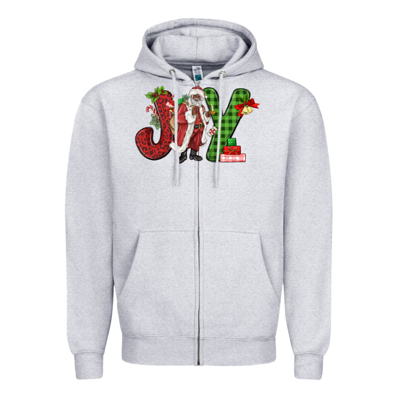 Joy Black Santa Zipper Hoodie by MaliasSmallBusiness | Teevron