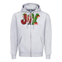 Heather Grey Joy Black Santa Zipper Hoodie - MaliasSmallBusiness