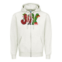 Oatmeal Heather Joy Black Santa Zipper Hoodie - MaliasSmallBusiness