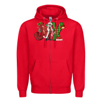 Red Joy Black Santa Zipper Hoodie - MaliasSmallBusiness