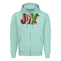 Seafoam Joy Black Santa Zipper Hoodie - MaliasSmallBusiness
