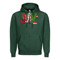 Sports Green Joy Black Santa Zipper Hoodie - MaliasSmallBusiness