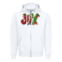 White Joy Black Santa Zipper Hoodie - MaliasSmallBusiness