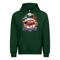 Forest Green Baseball lips Urban Hoodie - HowdyJamesFarm