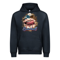 Navy Baseball lips Urban Hoodie - HowdyJamesFarm