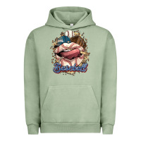 Pigment Oil Green Baseball lips Urban Hoodie - HowdyJamesFarm