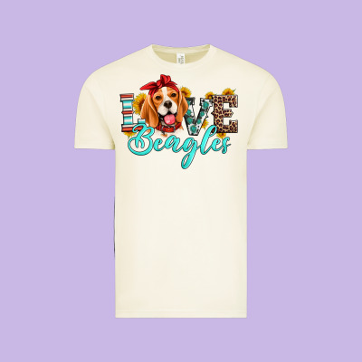 Love Beagles Vintage Tee Designed By Artiststas