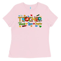 Bubblegum Pink teacher teach love inspire tbw Ladies Tee - texasbilliewilder