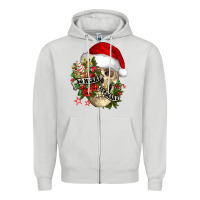 Dove Grey So merry it's scary Zipper Hoodie - NancyCooperArtShop