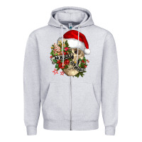 Heather Grey So merry it's scary Zipper Hoodie - NancyCooperArtShop