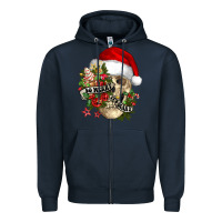 Navy So merry it's scary Zipper Hoodie - NancyCooperArtShop