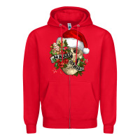 Red So merry it's scary Zipper Hoodie - NancyCooperArtShop