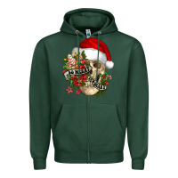 Sports Green So merry it's scary Zipper Hoodie - NancyCooperArtShop