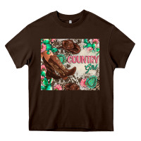 Chocolate Brown country girl Heavy Core Tee - Zillion Design Studio