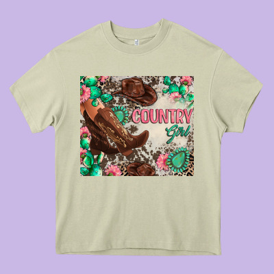 Country Girl Heavy Core Tee Designed By Zillion Design Studio