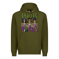 Army Green Hocus Pocus with Skeletons Premium Hoodie - texasbilliewilder