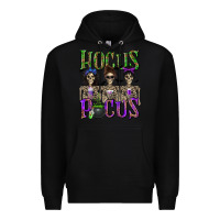 Black Hocus Pocus with Skeletons Premium Hoodie - texasbilliewilder