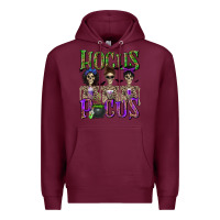Burgundy Hocus Pocus with Skeletons Premium Hoodie - texasbilliewilder