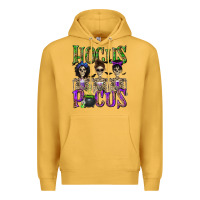 Mustard Hocus Pocus with Skeletons Premium Hoodie - texasbilliewilder