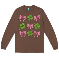 Chestnut coquette bow clover st. patrick's day Long Sleeve Tee - MaliasSmallBusiness