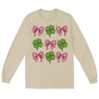 Mushroom coquette bow clover st. patrick's day Long Sleeve Tee - MaliasSmallBusiness