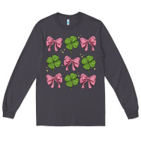 Smoke coquette bow clover st. patrick's day Long Sleeve Tee - MaliasSmallBusiness