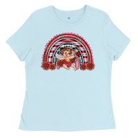 Baby Blue valentine's day cupid rainbow Ladies Tee - RanaPortraitStore
