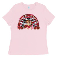 Bubblegum Pink valentine's day cupid rainbow Ladies Tee - RanaPortraitStore