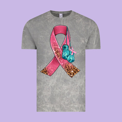 Cancer Ribbon And Boxing Gloves Vintage Tee Designed By Adodesignshop