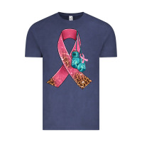 Vintage Denim cancer ribbon and boxing gloves Vintage Tee - AdoDesignShop