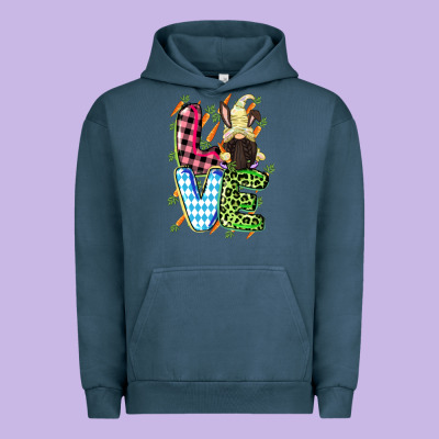 Love Easter Gnome Easter Day Urban Hoodie Designed By Cowgirlartshop