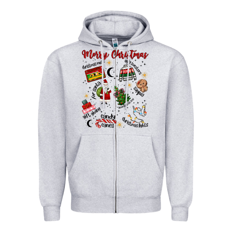 Merry Christmas Zipper Hoodie by MaliasSmallBusiness | Teevron