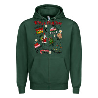 Sports Green Merry Christmas Zipper Hoodie - MaliasSmallBusiness