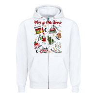White Merry Christmas Zipper Hoodie - MaliasSmallBusiness
