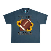 Midnight Navy tis the season football sunflower Urban Heavy Tee - AdoDesignShop