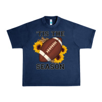 Navy tis the season football sunflower Urban Heavy Tee - AdoDesignShop