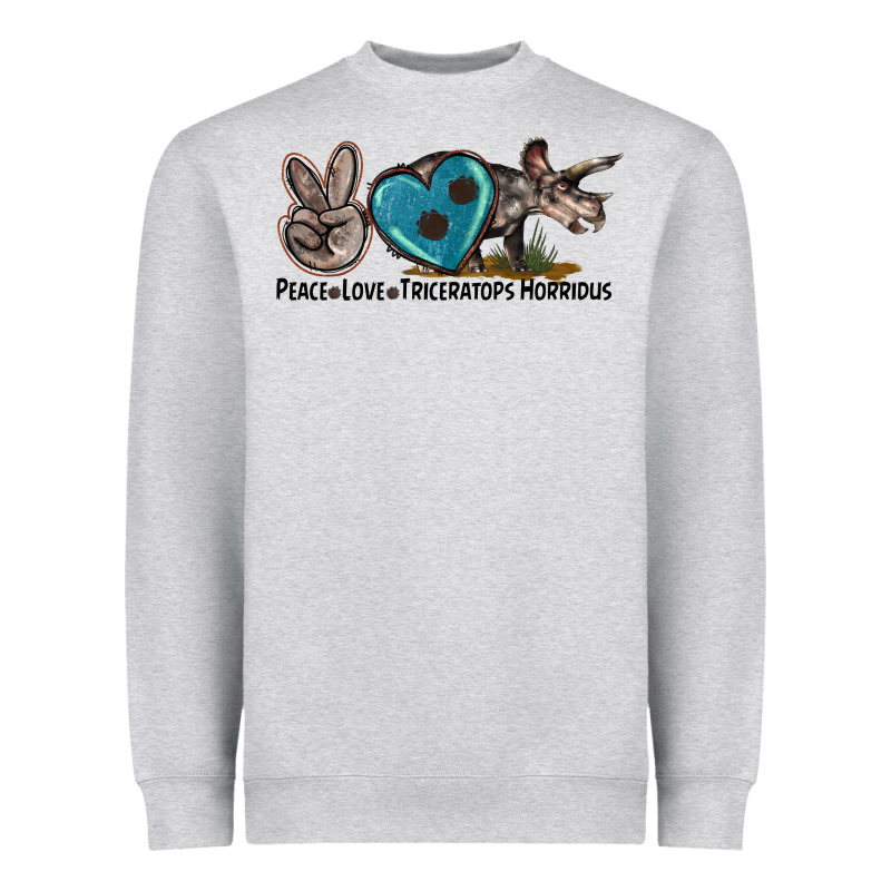 Peace Love Triceratops Horridus Heavyweight Sweatshirt by LillyAllenDesigns | Teevron
