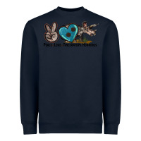 Navy peace love triceratops horridus Heavyweight Sweatshirt - LillyAllenDesigns