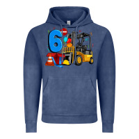 Vintage Denim forklift birthday six Vintage Hoodie - Artiststas