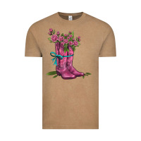 Vintage Coffee valentines day western boots and roses Vintage Tee - AdoDesignShop