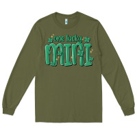 Army Green one lucky mini Long Sleeve Tee - MaliasSmallBusiness