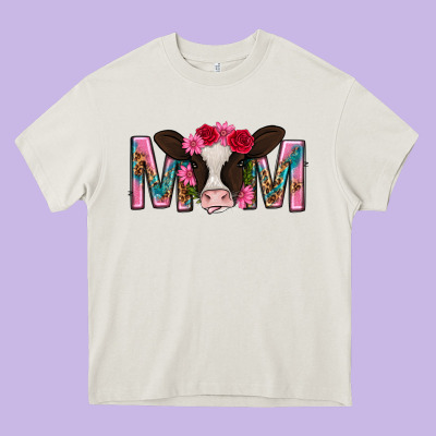 Mom With Cow Mothers Day Heavy Core Tee Designed By Texasbilliewilder