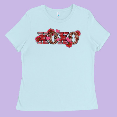 Valentine's Day Xoxo Sunflower Heart Ladies Tee Designed By Ranaportraitstore