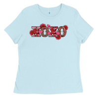 Baby Blue valentine's day xoxo sunflower heart Ladies Tee - RanaPortraitStore