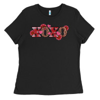 Black valentine's day xoxo sunflower heart Ladies Tee - RanaPortraitStore